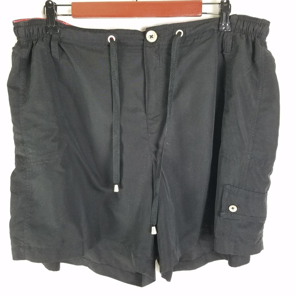JMS Just My Size Womens Black Relaxed Fit Elastic Waist Drawstring Shorts 2X‎